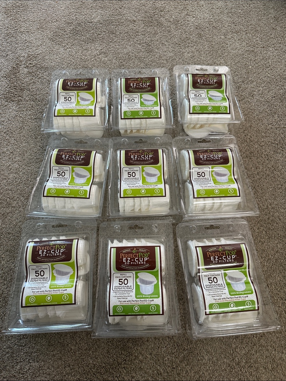 EZ-Cup White Single-Serve Coffee Filters - 50 Count (Pack) 9 pack